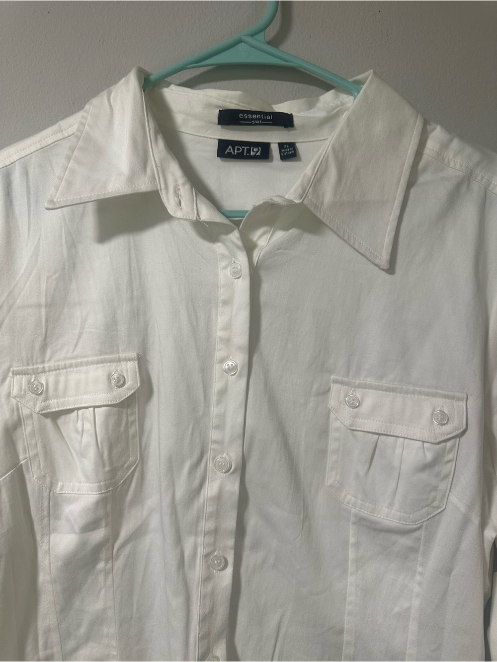Apt. 9 White Women's Button-Down Shirt with Chest Pockets